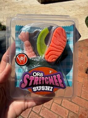 ORB Stretechee Sushi Kids Toy - Orange, Pink & Green